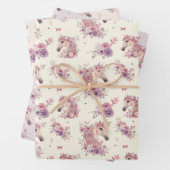 Pretty Ponies and Petals Horse Wrapping Paper (In situ)