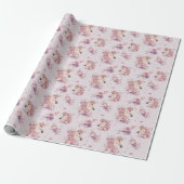 Pretty Ponies and Petals Horse Wrapping Paper Cadeaupapier (Uitgerold)