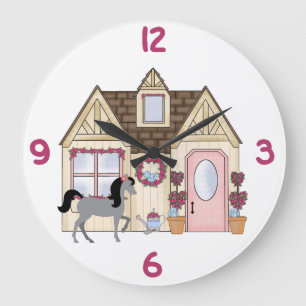 Pretty Ponies House Horse Clock Grote Klok