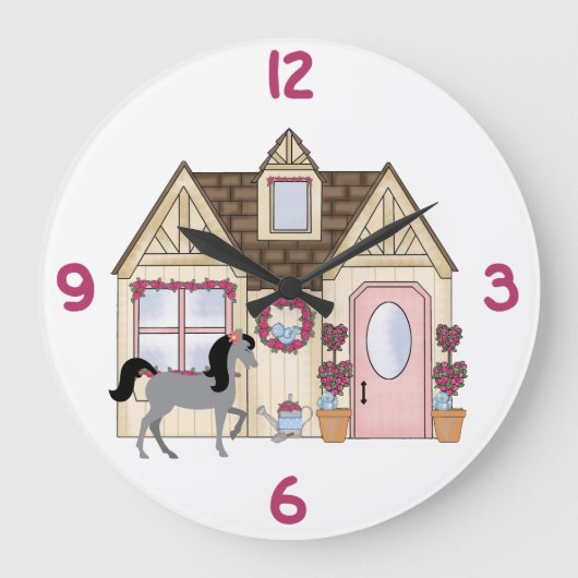 Pretty Ponies House Horse Clock Grote Klok (Voorkant)