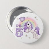 Pretty Pony 5th Birthday Ronde Button 7,6 Cm (Voorkant /achterkant)
