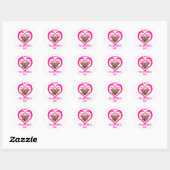 Pretty Pony in Pink Valentine's Day for Kids Ronde Sticker (Vel)