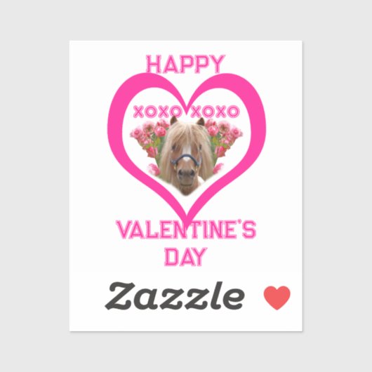 Pretty Pony in Pink Valentine's Day for Kids Sticker (Vel)