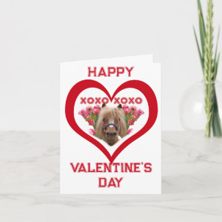 Pretty Pony in Red Valentine's Day Cards for Kids Notitiekaartje