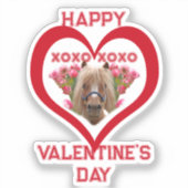 Pretty Pony in Red Valentine's Day for Kids Sticker (Voorkant)