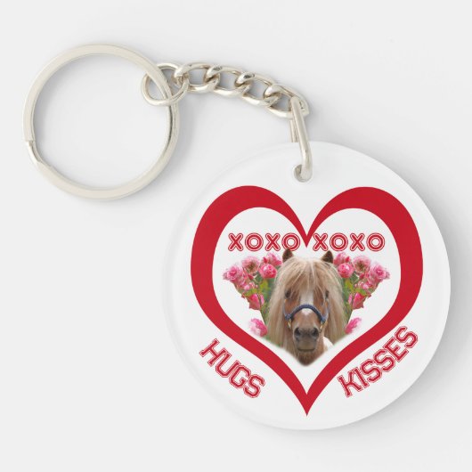 Pretty Pony in Red Valentine's Day Sleutelhanger (Voorkant)