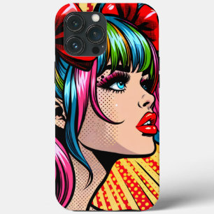 Pretty Pop Art Comic Meisje Kleurrijk Ai Kunst Case-Mate iPhone Case