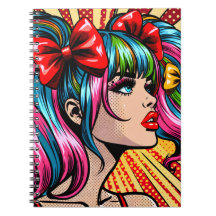 Pretty Pop Art Comic Meisje Kleurrijke Ai Kunst
