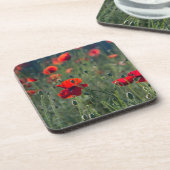 Pretty Poppies in Wild Meadow Photo Bier Onderzetter (Linkerzijde)