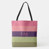 Pretty Posies Streep Monogram Luiertas Tote Bag (Voorkant)
