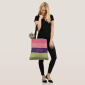 Pretty Posies Streep Monogram Luiertas Tote Bag (Op model)