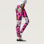 Pretty Powerful Relentless Roze Gym Quote Ontwerp Leggings (Rechts)