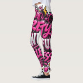 Pretty Powerful Relentless Roze Gym Quote Ontwerp Leggings (Links)