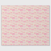 Pretty Preppy Pink Bows Cadeaupapier (Vlak)