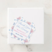 Pretty & Preppy Roze Blauw Ginger Pot Bruiloft Bedankjes Labels (In situ)