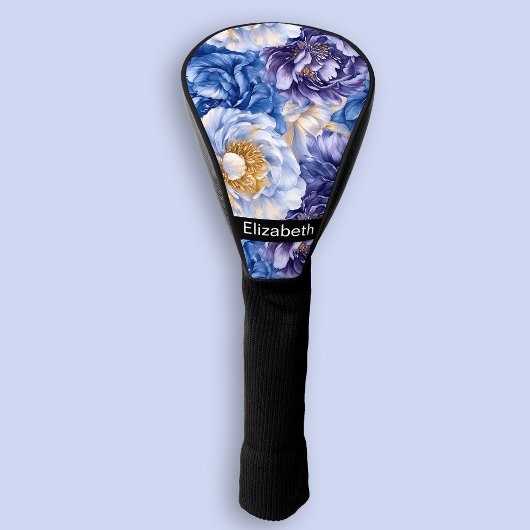 Pretty Pretty Blue Peony Personalized Golfheadcover
