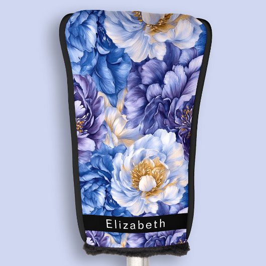 Pretty Pretty Blue Peony Personalized Golfheadcover