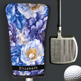 Pretty Pretty Blue Peony Personalized Golfheadcover