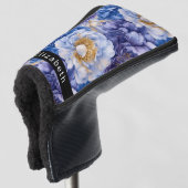 Pretty Pretty Blue Peony Personalized Golfheadcover (3/4 voorkant)