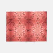 Pretty Print Met Rode Koraal Fleece Deken (Voorkant (Horizontaal))