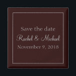 Pretty Purple Chic Save the Date Magneet<br><div class="desc">Save the date of your wedding with this beautiful purple magnet. Featuring a purple background with gray text,  personalize using a variety of background codans and funts. Even add your own foto's/afbeeldingen.</div>