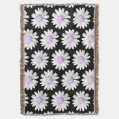 Pretty Purple Dotted Daisy's Deken (Voorkant Verticaal)