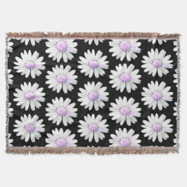 Pretty Purple Dotted Daisy's Deken