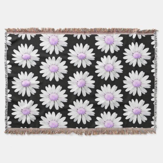 Pretty Purple Dotted Daisy's Deken (Voorkant)