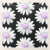 Pretty Purple Dotted Daisy's Glazen Onderzetter (Voorkant)