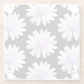 Pretty Purple Dotted Daisy's Glazen Onderzetter (Achterkant)