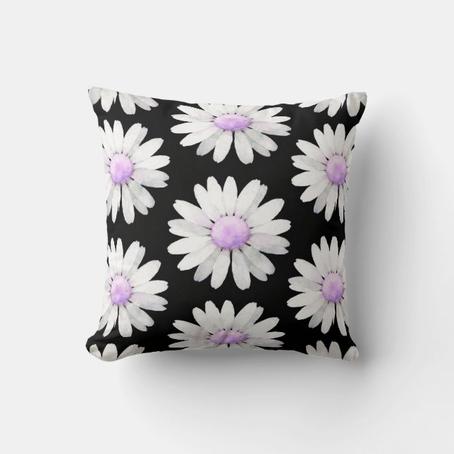 Pretty Purple Dotted Daisy's Kussen (Voorkant)