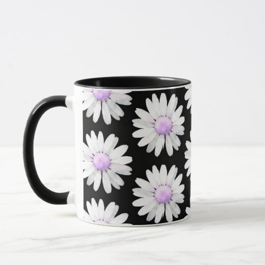 Pretty Purple Dotted Daisy's Mok (Links)