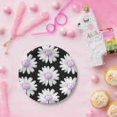 Pretty Purple Dotted Daisy's Papieren Bordje (Feest)