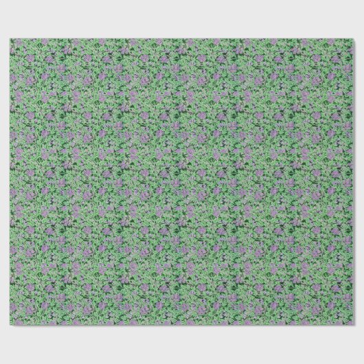 Pretty Purple Floral Pattern Cadeaupapier (Vlak)