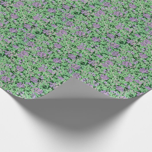 Pretty Purple Floral Pattern Cadeaupapier (Hoek)