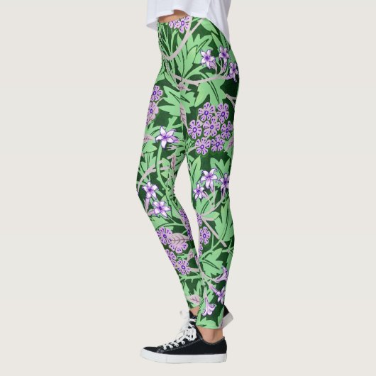 Pretty Purple Floral Pattern Leggings (Links)