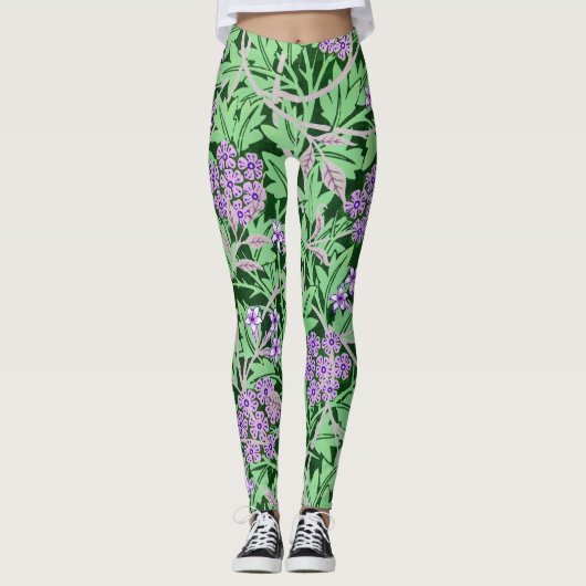 Pretty Purple Floral Pattern Leggings (Voorkant)