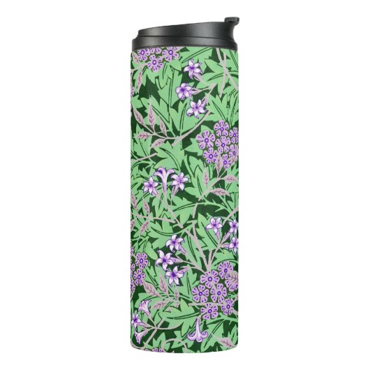 Pretty Purple Floral Pattern Thermosbeker (Gedraaid links)