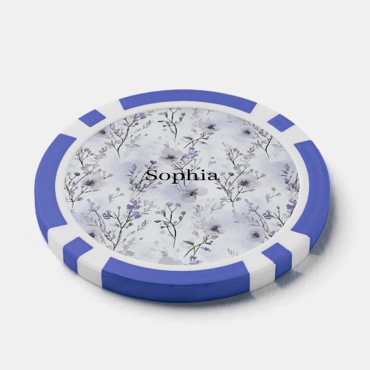 Pretty Purple Flowers Poker Chips (Enkel)