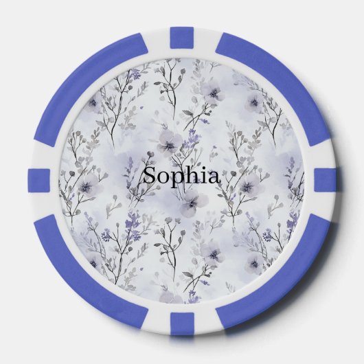 Pretty Purple Flowers Poker Chips (Voorkant)