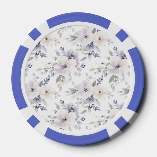 Pretty Purple Flowers   Poker Chips (Achterkant)