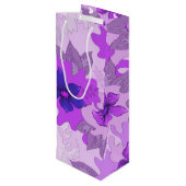 Pretty Purple Flowers Wijn Cadeautas (Achterkant Gekanteld)
