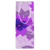Pretty Purple Flowers Wijn Cadeautas (Achterkant)