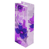 Pretty Purple Flowers Wijn Cadeautas (Voorkant Gekanteld)