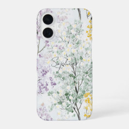 Pretty Purple Lavender Green Yellow Flowers iPhone 16 Hoesje