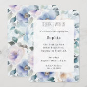 Pretty Purple Lavender White Flowers Birthday Kaart (Voorkant / Achterkant)