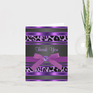 Pretty Purple Leopard Thank You Cards Bedankkaart