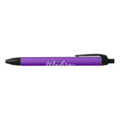 Pretty Purple Name in Handwritten Script Custom Zwarte Inkt Pen (Bovenkant)