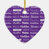 Pretty Purple Personalized Name Collage Christmas Keramisch Ornament (Voorkant)