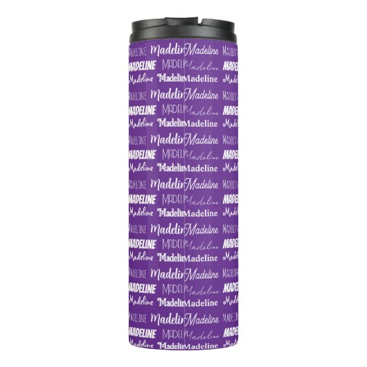 Pretty Purple Personalized Name Collage Thermosbeker (Achterkant)